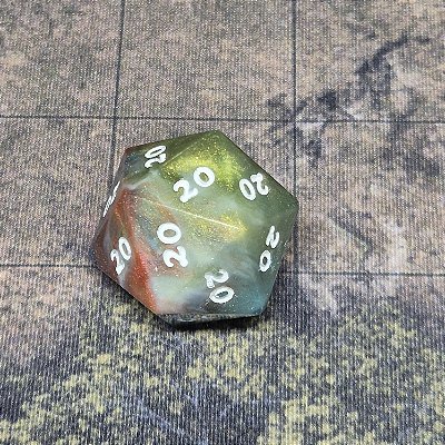 Dado d20 especial todo de 20 - Sorte Absoluta - Entrega imediata