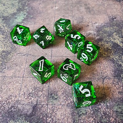 Set Dados RPG - O Um Anel - Artesanal - Esmeralda