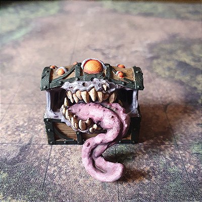 Miniatura Pintada - Baú de Tesouros Mímico