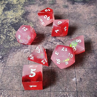 Flor da Alvorada - Set completo com 7 Dados de RPG - Entrega Imediata