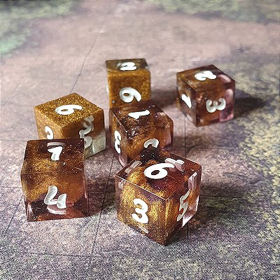 Conjunto de 6x D6 - Shadow - Entrega imediata