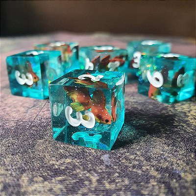 Conjunto de 6x D6 - Peixes Dourados  - Entrega imediata