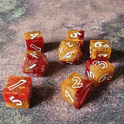 Set Dados RPG - O Um Anel - Artesanal - Fogo de Smaug
