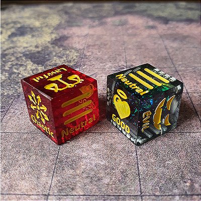 Par D6 de Alinhamento para RPG -  Vermelho e Fume