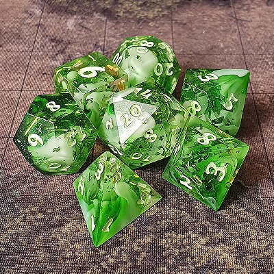 Sortilégio Druidico - Set completo com 7 Dados de RPG Entrega Imediata