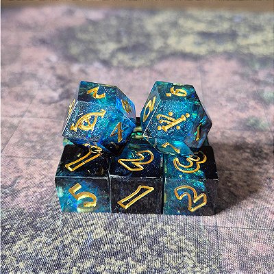 Set Dados RPG - O Um Anel - Artesanal - Olhar de Istari-  Entrega imediata