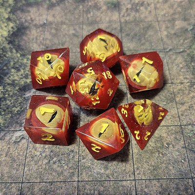 Aharadak - Set completo com 7 Dados de RPG - Entrega Imediata