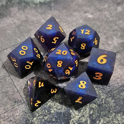 Umbra - Set completo com 7 Dados de RPG - Entrega Imediata