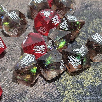 Conjunto 15 dados RPG Lobisomem o Apocalipe - Espírito da Selva - W5 - Encomenda