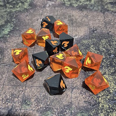 Conjunto 15 dados RPG Caçador a Revanche - Set Retaliação  - Entrega Imediata