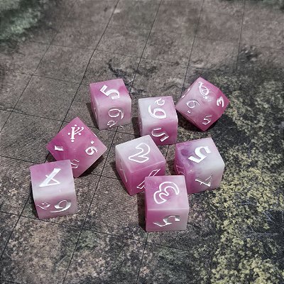 Charco Rosa-Pálido - Set Dados RPG - O Um Anel - Entrega Imediata