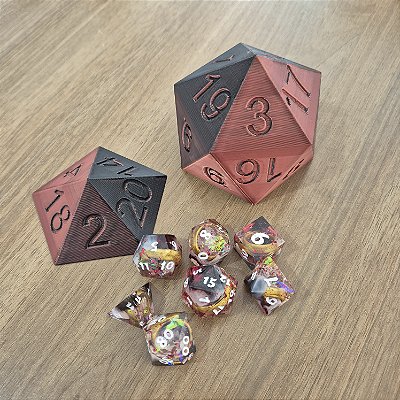 Porta-Dados Formato D20 – Fechamento Magnético