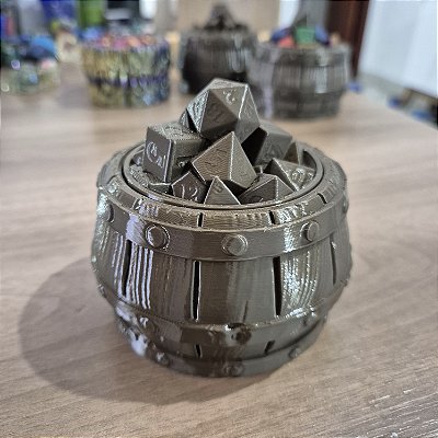 Barril Porta-Dados – Dice Box Temática em Impressão 3D