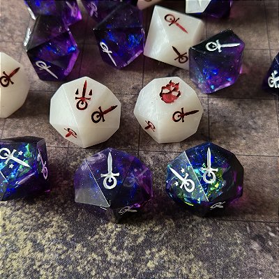 Conjunto 15 dados RPG Vampiro a Mascara - V5 - Silêncio dos Imortais - Entrega Imediata