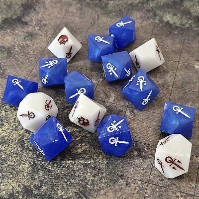 Conjunto 15 dados RPG Vampiro a Mascara - V5 - Noites de Elysium - Entrega Imediata