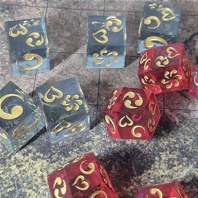 Set de Dados - O Caminho dos Cinco Anéis - L5R - Vermelho - Entrega Imediata