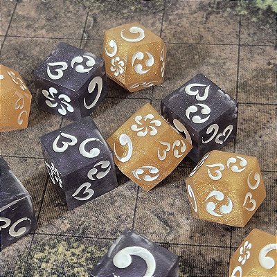 Set de Dados - O Caminho dos Cinco Anéis - L5R - Amarelo - Entrega Imediata