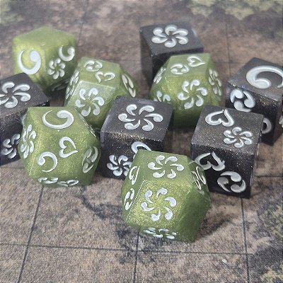 Set de Dados - O Caminho dos Cinco Anéis - Verde - L5R - Entrega Imediata