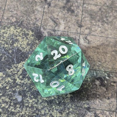 Dado Jumbo d20 - Verdant Fate - 30 mm - Entrega Imediata