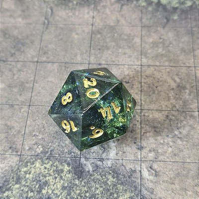Dado Jumbo d20 - Esmeralda - 30 mm - Entrega Imediata