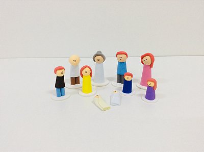 Bonecos para Constelação Familiar na água e na mesa com 10 peças - EVA - Família 7