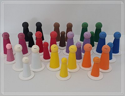 Bonecos para Constelação Familiar na Mesa e Água - Sentimentos - 30 peças