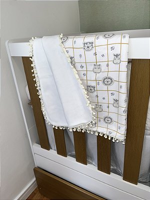 Manta berço mini pompom