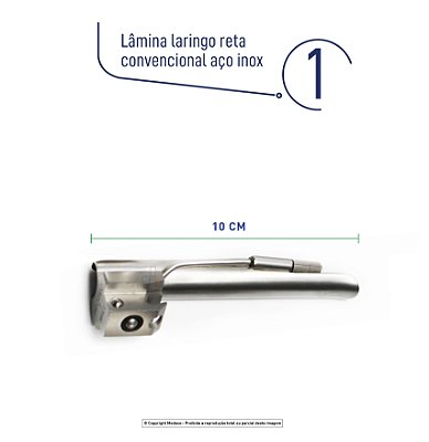 Lamina Laringo Reta Convencional Aço Inox 1