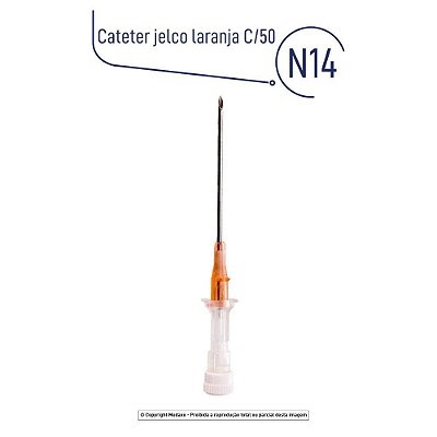 Cateter Jelco Laranja N14 C/50