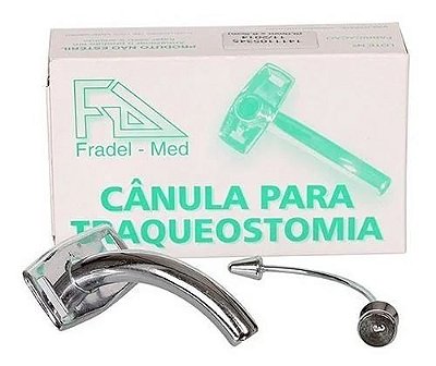 CANULA PARA TRAQUEOSTOMIA SEM BALÃO METAL CURTA - FRADEL