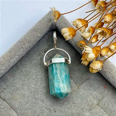 Pingente Biponta P | Amazonita | Prata 925