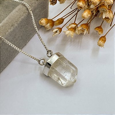 Colar Mística Ponta  | Quartzo Cristal | Prata 925