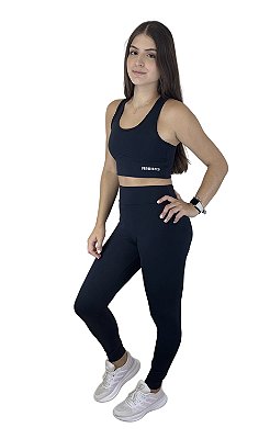 Conjunto: Calça com Bolso + Top Nadador (Poliamida)