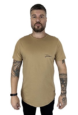 Camiseta Long (meia malha) - Camel