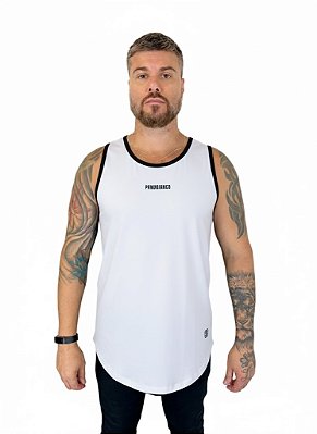 Regata Masculina Long (meia malha) - Branco