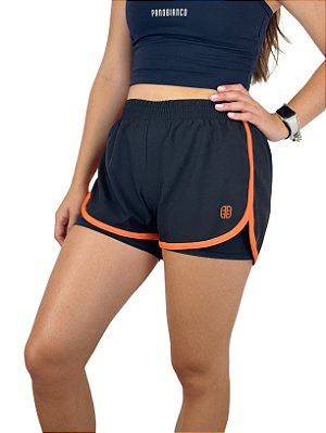 Shorts Tactel com Segunda Pele (Acabamento Laranja)