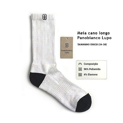 Meia cano Longo-Unissex-branca-Tam:34-38
