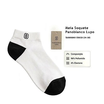 Meia soquete-Unissex-branca-Tam:34-38