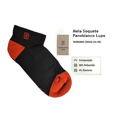 Meia soquete-Unissex-preto-Tam:34-38