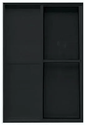 PORTA BALCÃO EM LAMBRIL 3 FOLHAS COM FECHADURA VIDRO LISO LINHA PREMIUM ALUMÍNIO PRETO