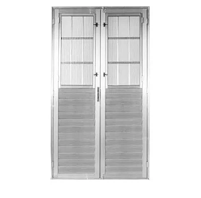 PORTA CENTRAL DE ABRIR 2 FOLHAS BRILHANTE  COM POSTIGO E VIDRO