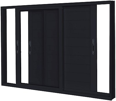 VENEZINA 3 FOLHAS MOVEIS COM LAMBRIL ALUMINIO PRETO LINHA 25 PREMIUM