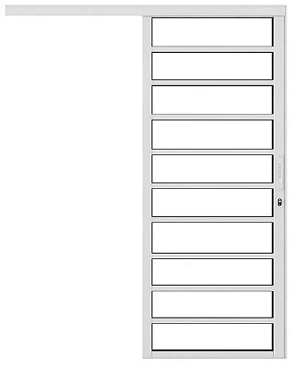 Porta de Correr Suspensa Travessa Alumínio Branco