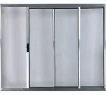 Janela Vitro de Correr 2 Folhas Uma Fixa | Vidro Liso, Alumínio Brilhante, Linha Economy