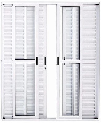 PORTA BALCÃO ALUMÍNIO BRANCO 6 FOLHAS LINHA PREMIUM