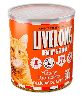 Alimento Natural Livelong Sabor Delícias de Aves para Gatos - 300g
