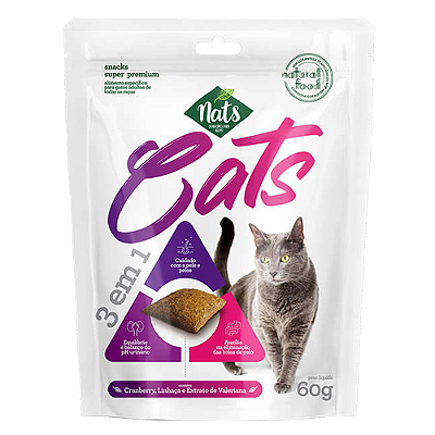 Snack Nats Cats 3 em 1 60g