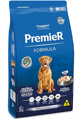Ração Premier Fórmula para Cães Adultos de Raças Grandes e Gigantes Sabor Frango e Mandioca