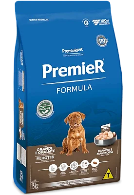 Ração Premier Fórmula para Cães Filhotes de Raças Grandes e Gigantes Sabor Frango 15kg
