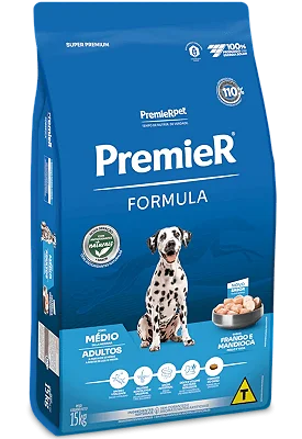 Ração Premier Fórmula para Cães Adultos de Raças Médias Sabor Frango